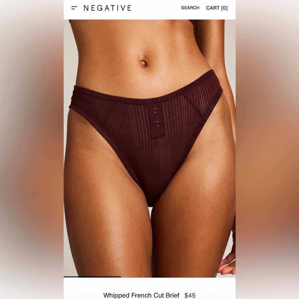 Negative underwear whipped French cut brief